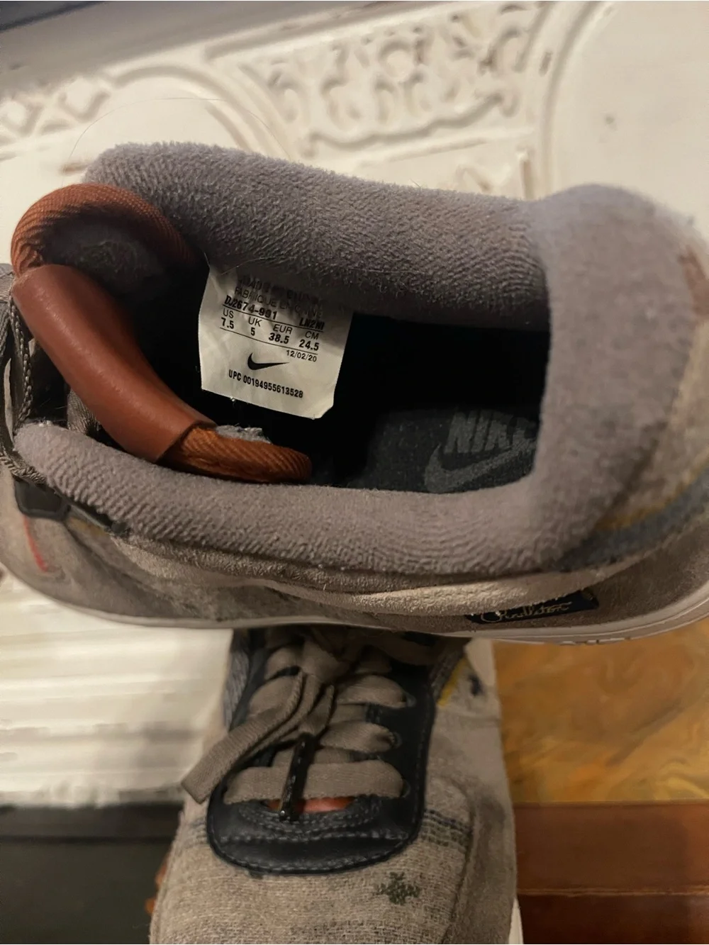 Nike Pendleton Custom Grey Suede Swoosh Low-Top Sneakers